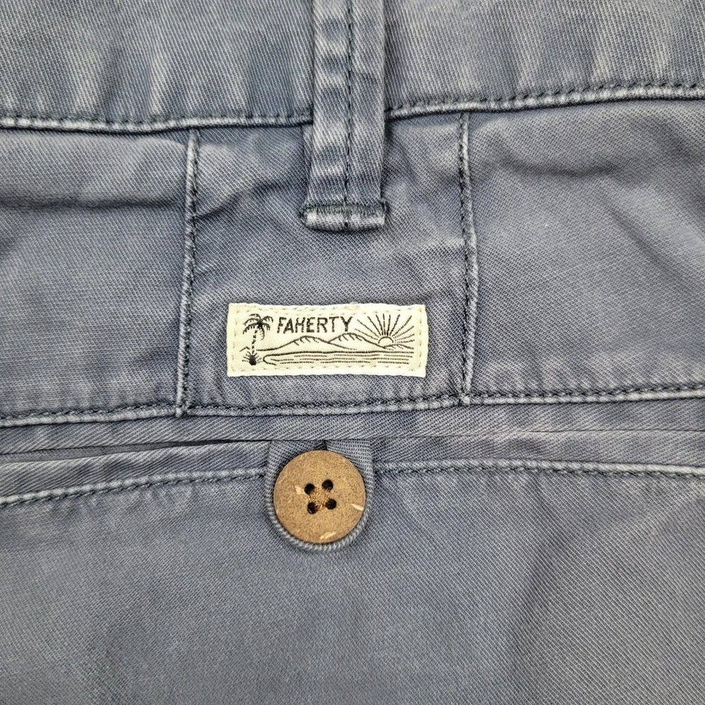 Faherty Chino Shorts Mens 29 Blue All Day Organic Cotton Tencel Stretch